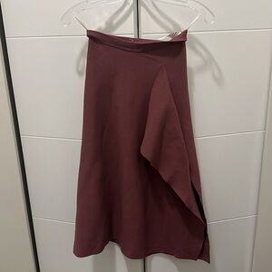 Babaton Asymmetrical Midi Skirt Berry